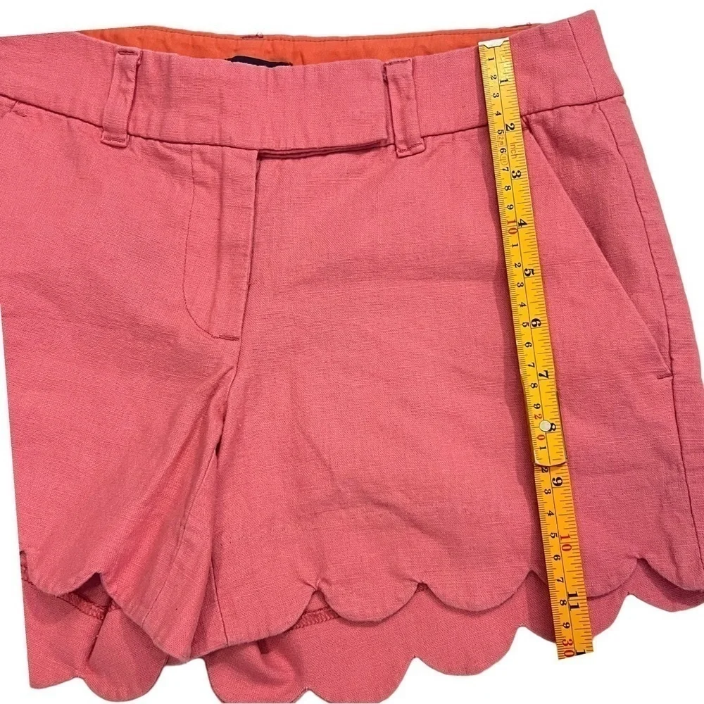 J Crew Factory Coral Orange Scalloped Hem Shorts Size 00